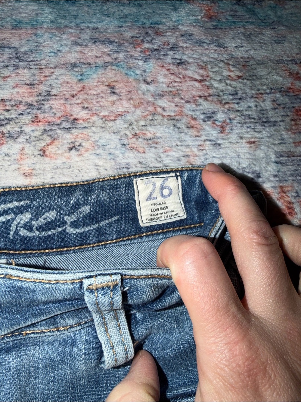 Free People Wide Leg Blue Denim Jeans with Front Patch Pockets - Picture 3 of 3
